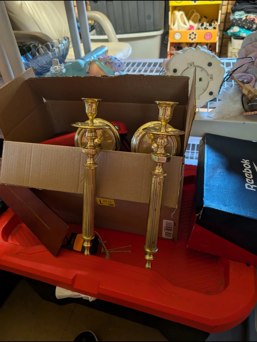 AT-1 Brass Wall Lantern-Style Candle Sconces in Gold Finish